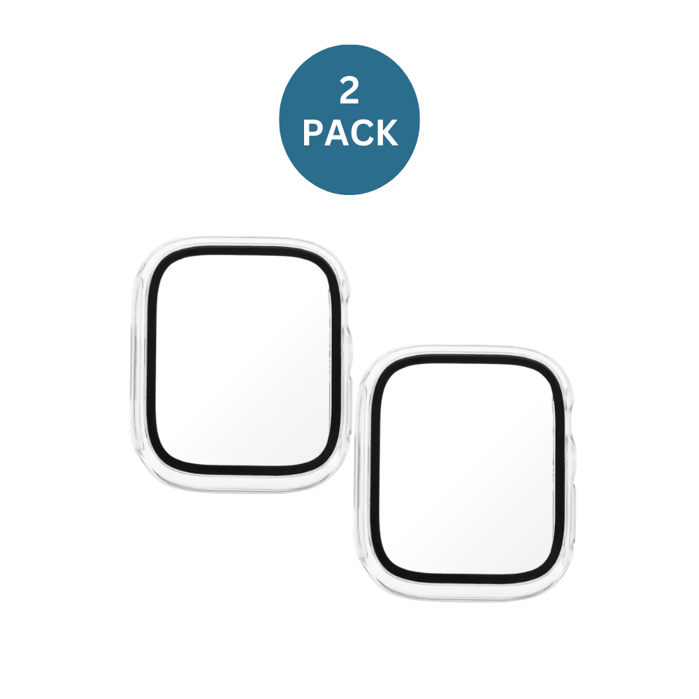 2x Qixxronics for Apple Watch Series 1/2/3 Case 42mm, with Built-in Tempered Glass Screen Protector