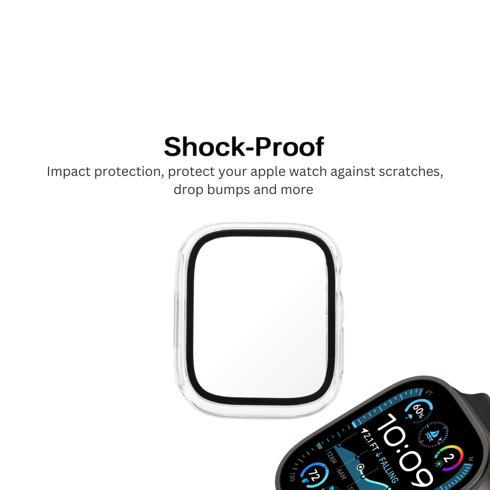 3PACK Qixxronics Clear Case for Apple Watch Series Ultra 2 49mm, Built-in Tempered Glass Screen Protector