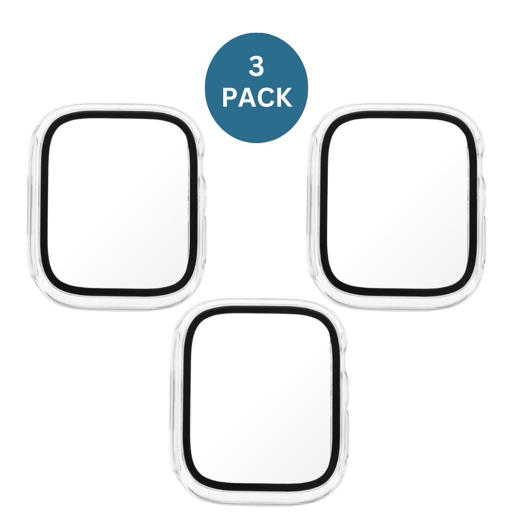 3PACK Qixxronics Clear Case for Apple Watch Series Ultra 2 49mm, Built-in Tempered Glass Screen Protector