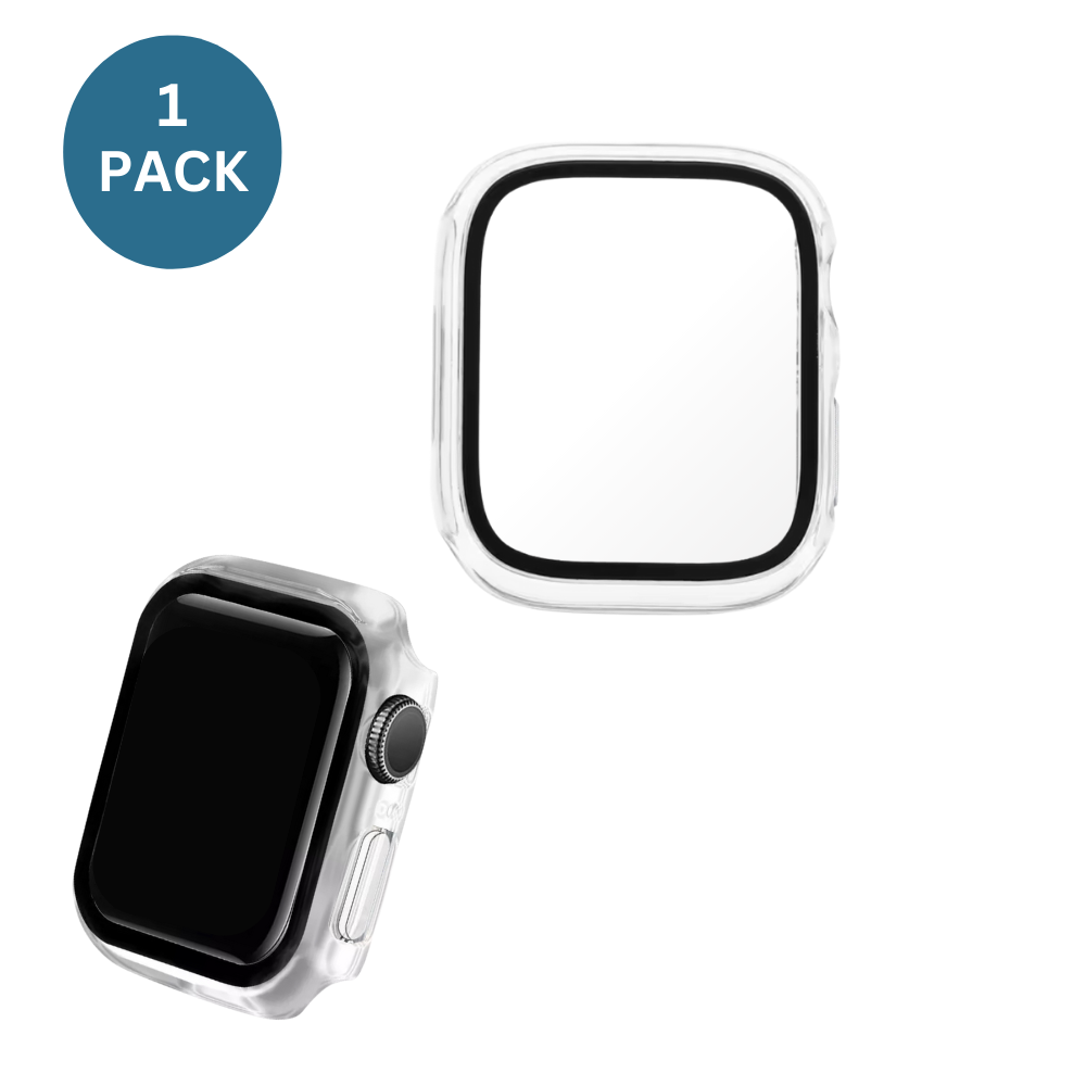 Qixxronics For Apple Watch Series SE 2 Case 40mm, with Built-in Tempered Glass Screen Protector