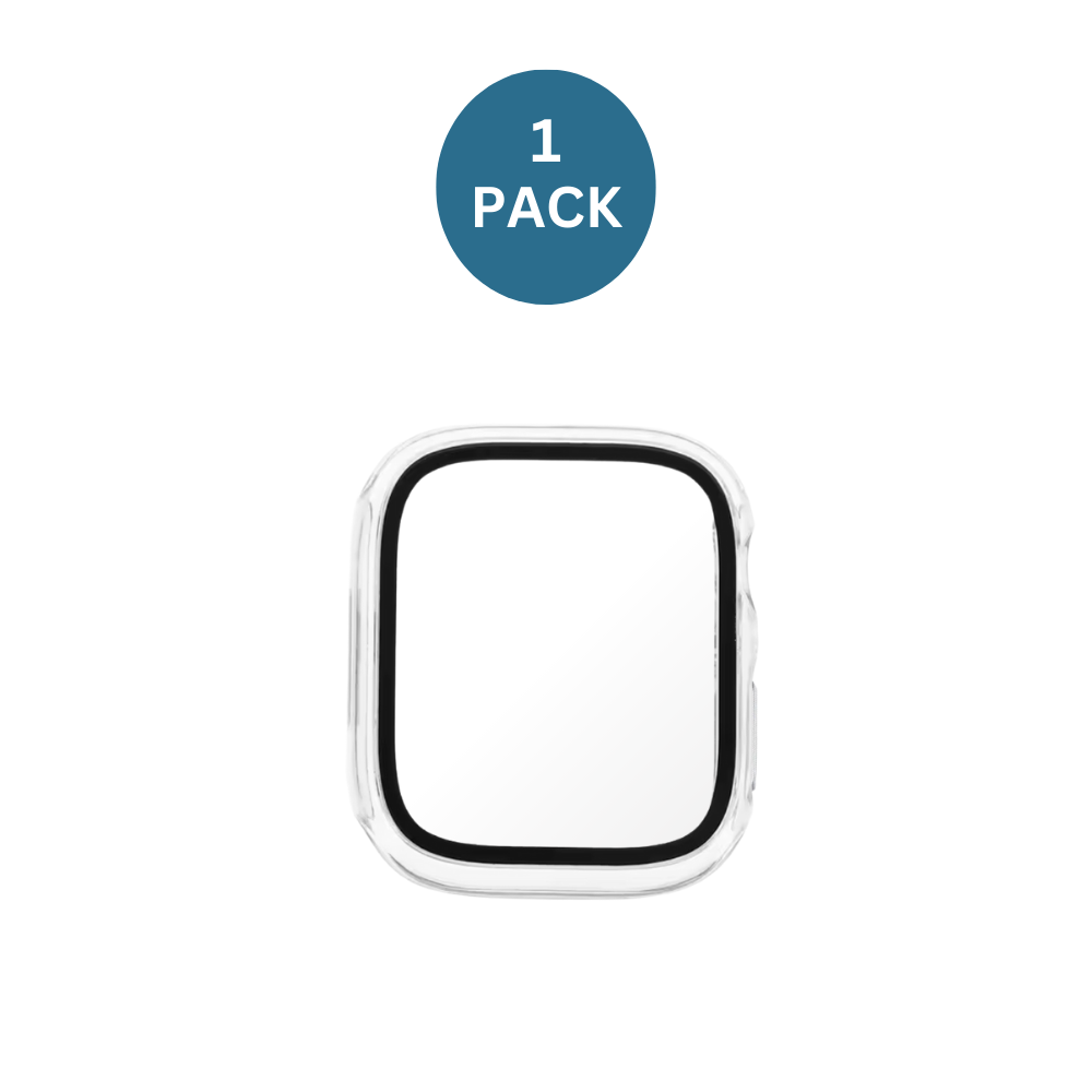 Qixxronics For Apple Watch Series SE 2 Case 40mm, with Built-in Tempered Glass Screen Protector