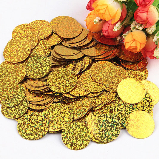 Paillette Sequin 10-30mm Large Flat Round Edge Hole Loose Sequins for Carfs Kids