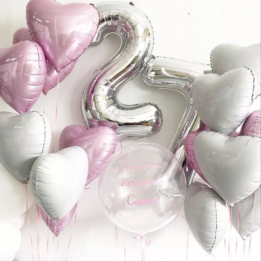 46 Styles 18inch 1pcs Heart Round Shape Foil Balloon Helium Baloon Wedding