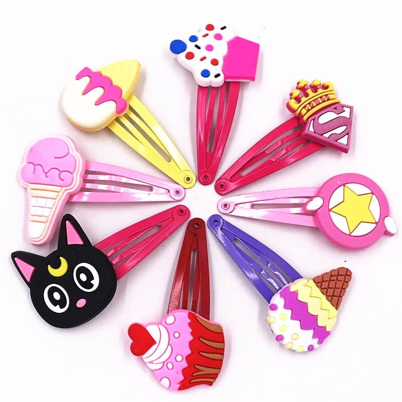 11 Styles 2pcs Luna Cat Cartoon Hair Clip BB Hairpins PVC Hair Accessories Baby