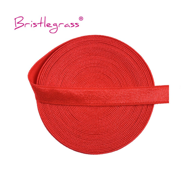 5 yards 10mm Solid Shiny Non-Foldover Elastic Spandex Satin Band Bra Strap