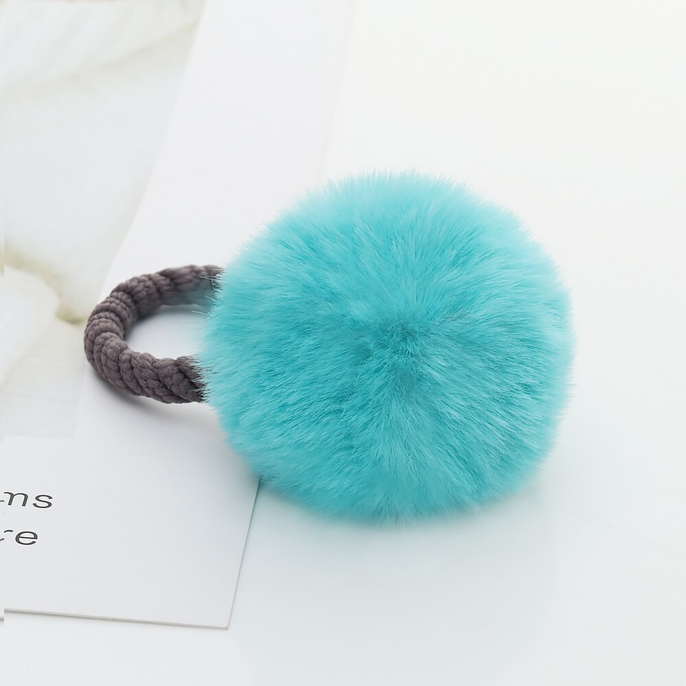 11 Styles Women Soft Furry Candy Colorful Fur Ball Hair Ring Hair Rope Pom Pom