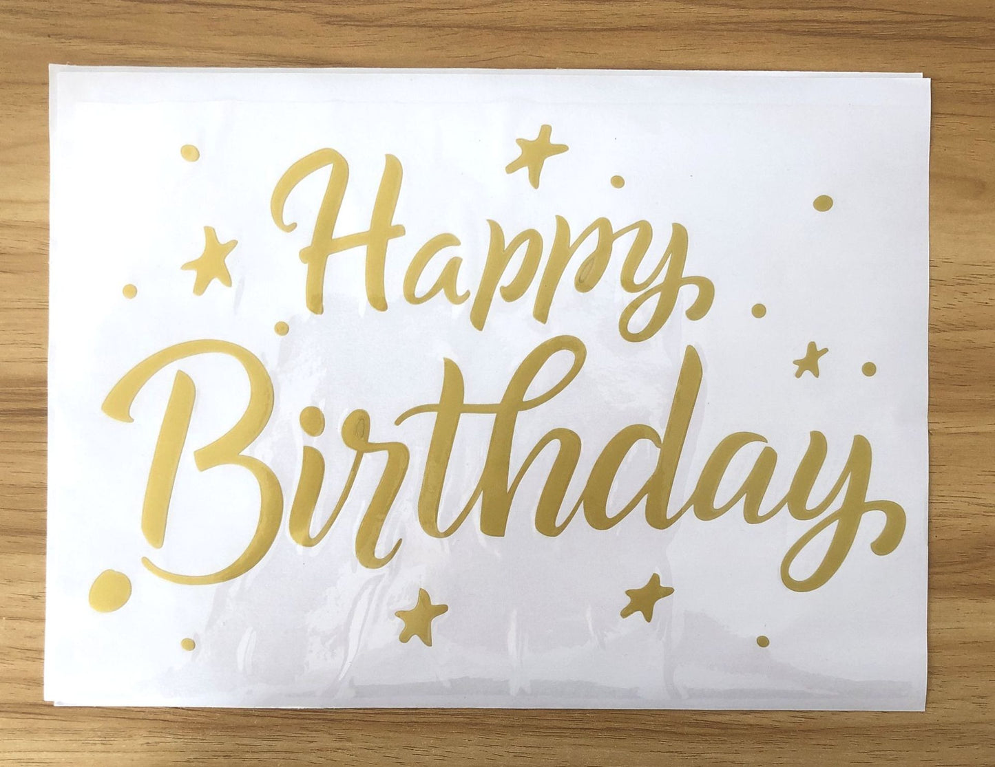 1pc 21x29cm Gold Stars and Happy Birthday Party Stickers Decals for Balloon