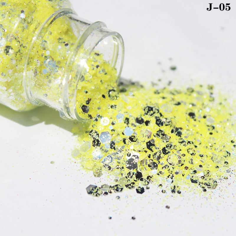 27 Styles Mirror Silver Nail Art Mermaid Glitter Hexagon Paillette Sequins