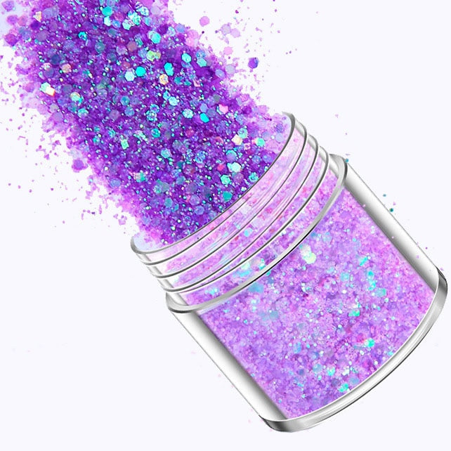 27 Styles Mirror Silver Nail Art Mermaid Glitter Hexagon Paillette Sequins