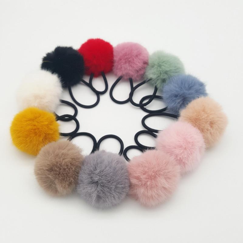 11 Styles Women Pompom Hair Ties Girls Elastic Hair Band Rubber Band Hair