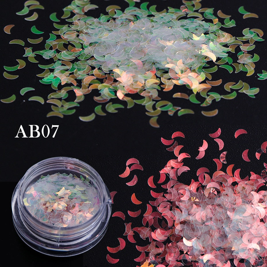 11 Styles Holographic Butterfly Star Round Heart Flake Mirror Sequins Nail