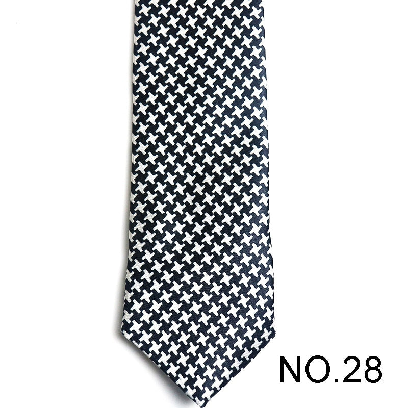 Black and White Cross Pattern Men's Tie Male Neckties Suit Party Ties Wedding