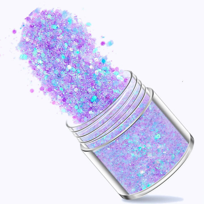 27 Styles Mirror Silver Nail Art Mermaid Glitter Hexagon Paillette Sequins