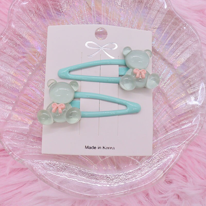 2Pcs/Set Kawaii Cartoon Hair Accessories Fashion Animal Duck Resin Baby Headband