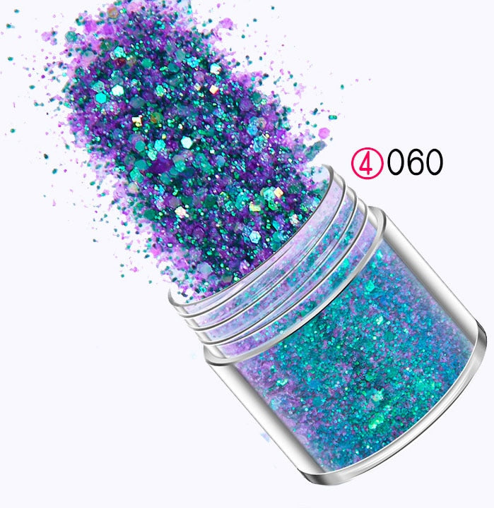 27 Styles Mirror Silver Nail Art Mermaid Glitter Hexagon Paillette Sequins