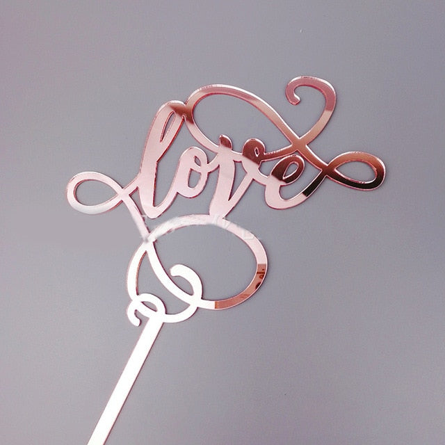 Rose Gold Love Sign Cake Topper Party Wedding Cake Toppers Cake Decorations