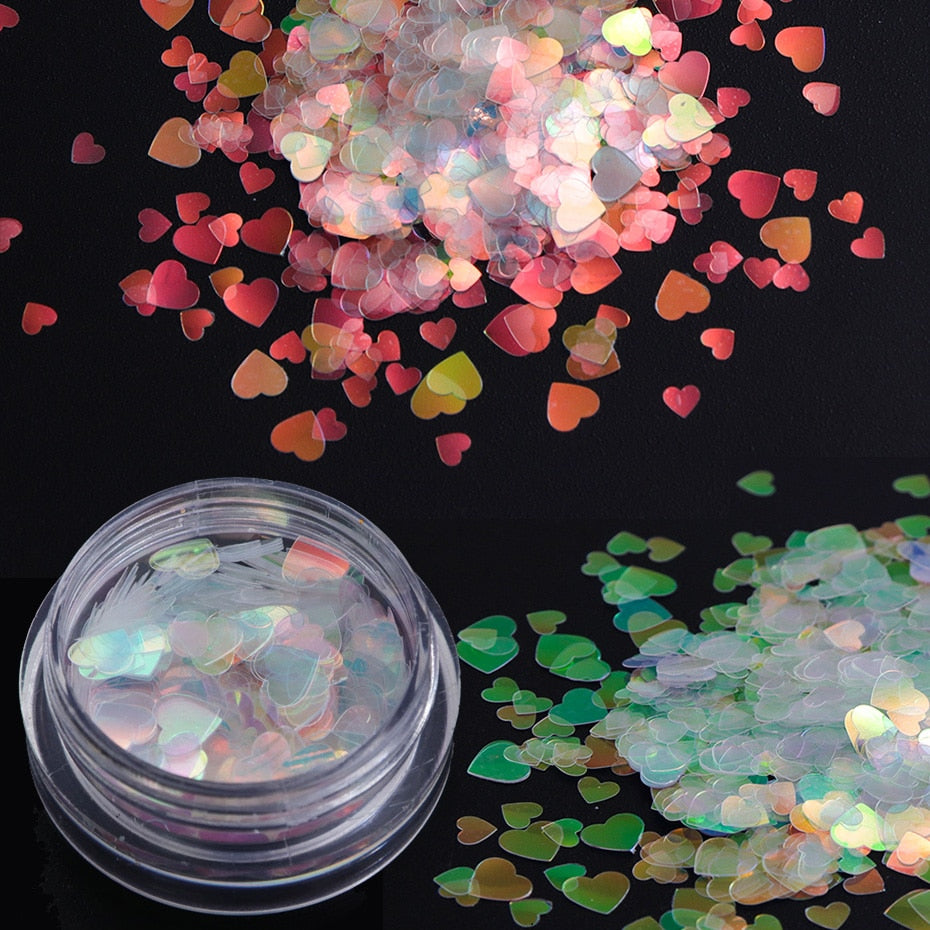 11 Styles Holographic Butterfly Star Round Heart Flake Mirror Sequins Nail