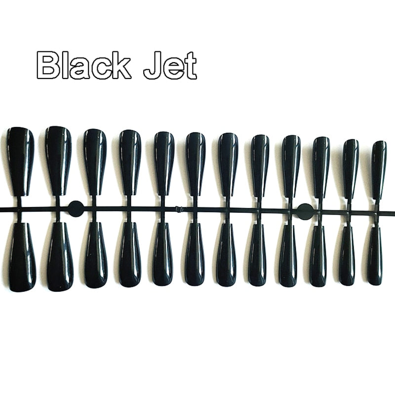 24pcs Mix Colors Smooth Super Long Coffin False Nail Ballet Press on Nails Tips