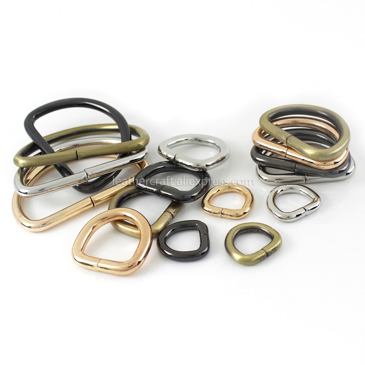 28 Styles 1pcs Metal Dee D Ring Buckle for Webbing Backpack Bag Parts Leather