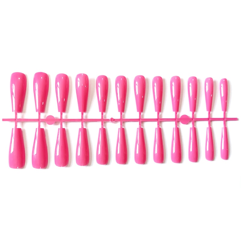 24pcs Mix Colors Smooth Super Long Coffin False Nail Ballet Press on Nails Tips