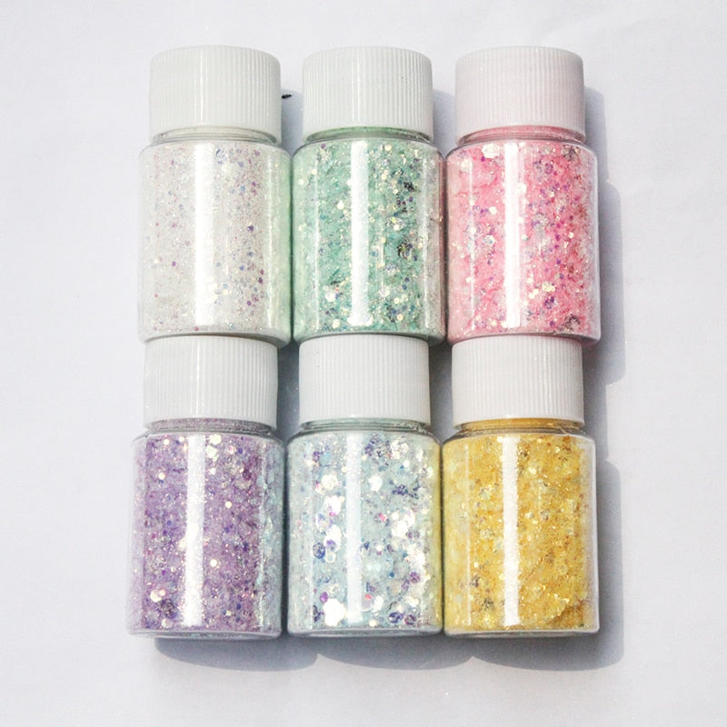27 Styles Mirror Silver Nail Art Mermaid Glitter Hexagon Paillette Sequins