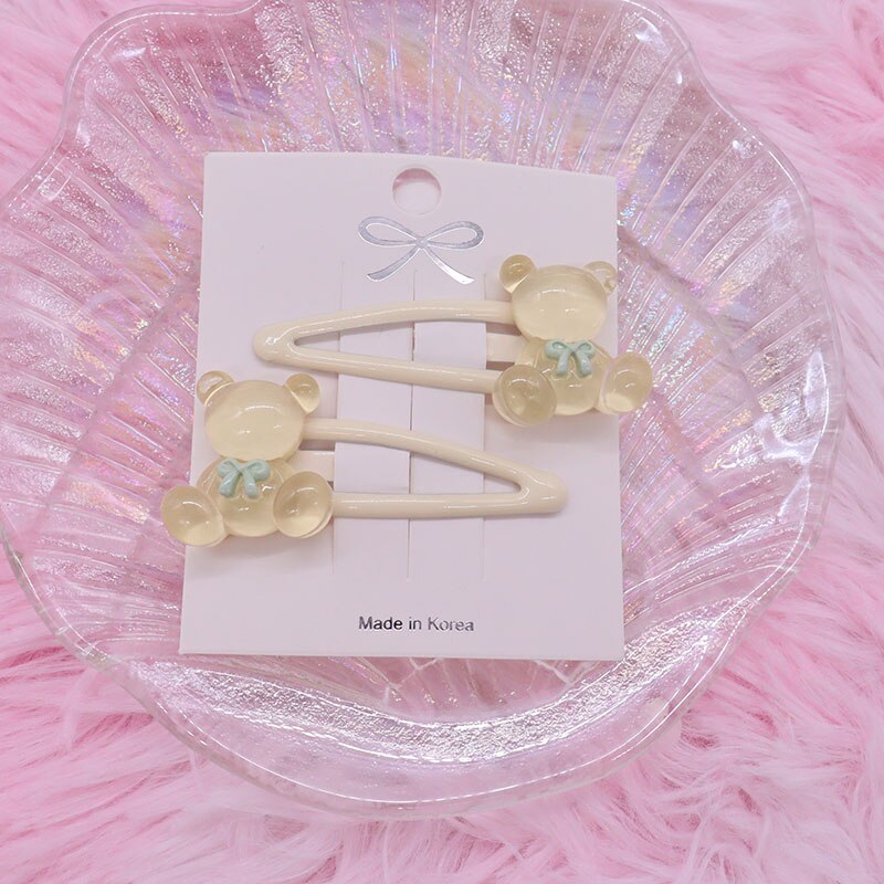 2Pcs/Set Kawaii Cartoon Hair Accessories Fashion Animal Duck Resin Baby Headband