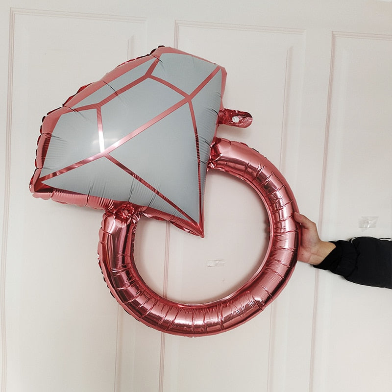 Pink Rose Gold Color Engagement Ring Balloon Valentines Day Inflatable Balloon