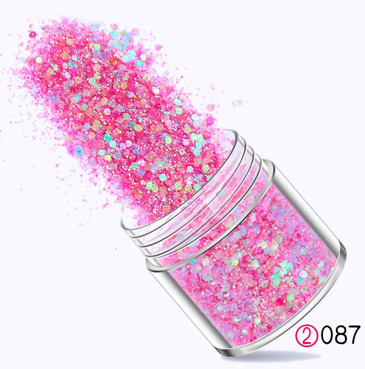 27 Styles Mirror Silver Nail Art Mermaid Glitter Hexagon Paillette Sequins