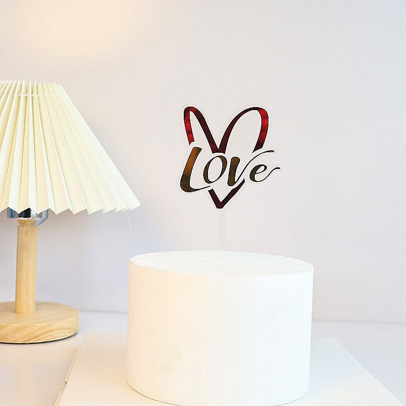 Love Inside Heart Design Cake Topper Party Wedding Cake Toppers Cake Decorations