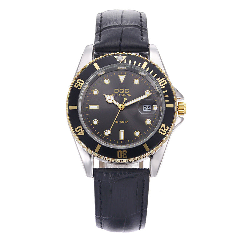 Waterproof Calendar Gold Steel Strap Men's Watch