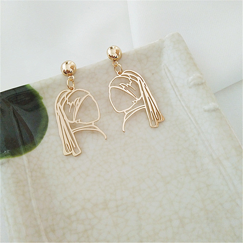 Female Face Dangle Earrings Jewelry Accessories Girls Fashion Accessory
