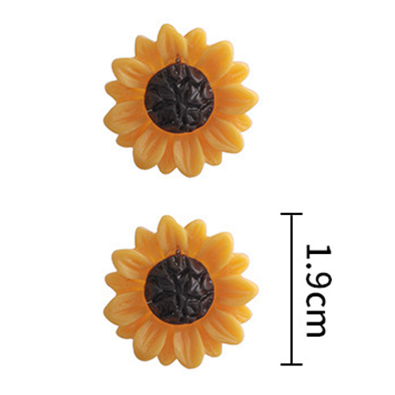 Yellow Sunflower Stud Earrings for Girls Women Stud Jewelry Gift Accessories