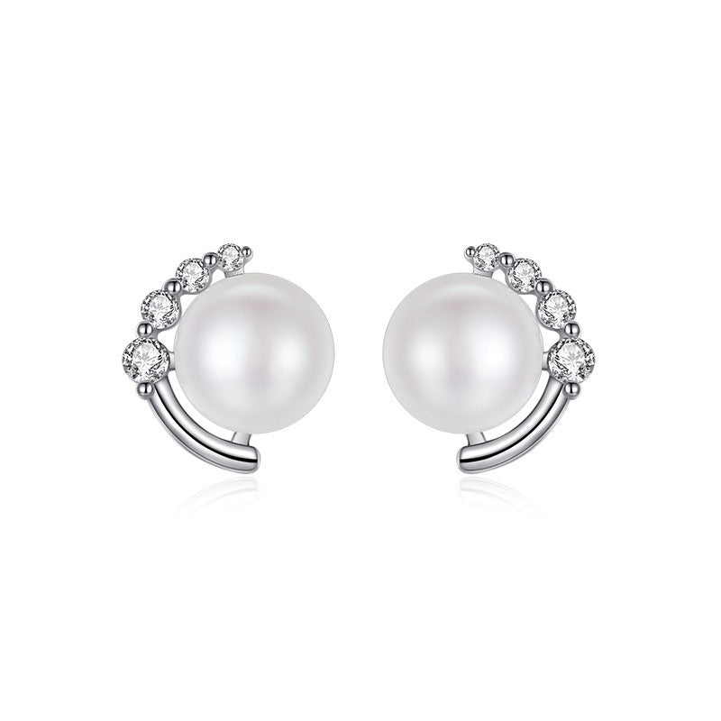Minimalistic Pearl Stud Earrings Women Charm Stud Jewelry Birthday Holiday Gifts