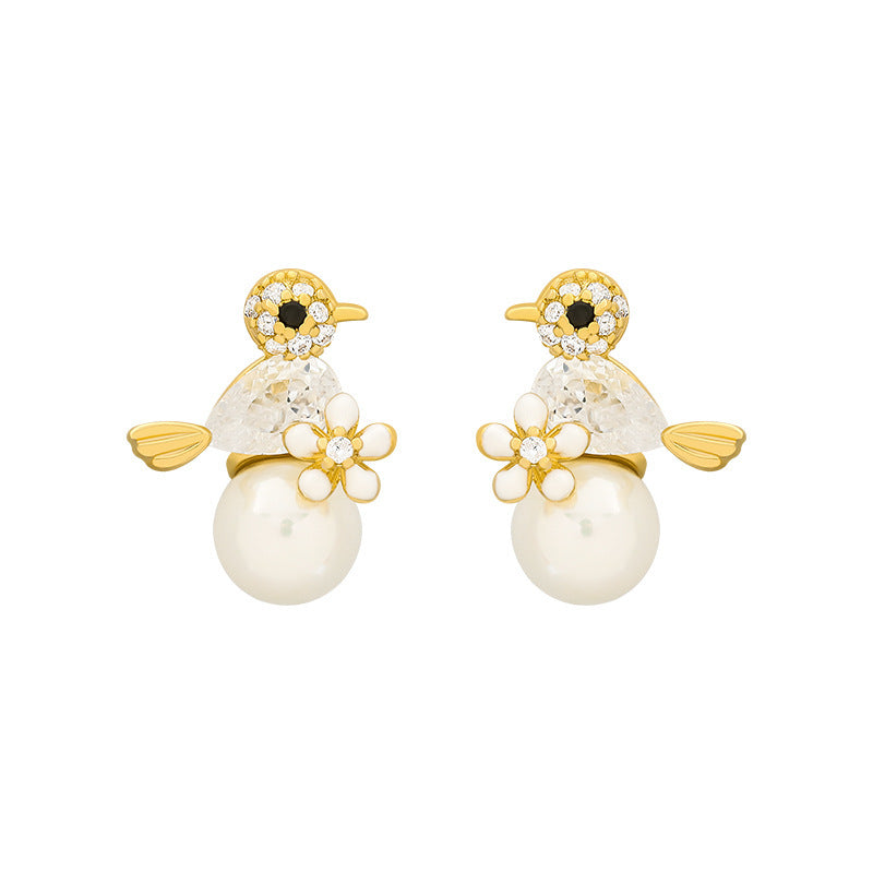 Bird Nest Ear Studs Cute Earrings Women Jewelry Gift for Her
