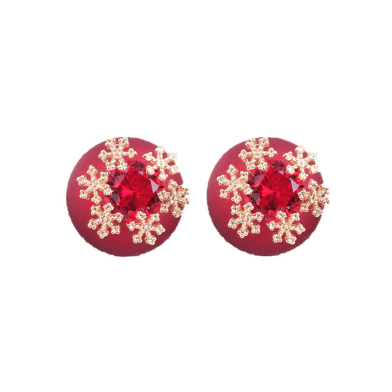 Red Ball Stud Earrings Women Jewelry Mom Gift Everyday Wear Earrings