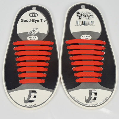 16pcs Silicone Shoelaces Elastic Shoe Laces