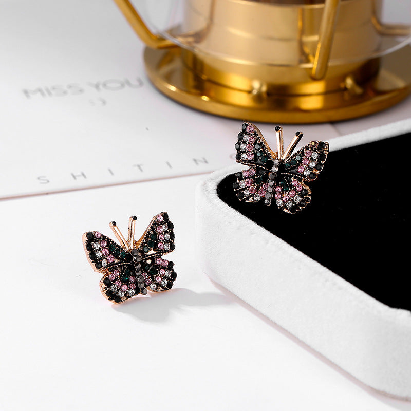 Gemstone Butterfly Studs Earring Exquisite Fashion Earrings For Women