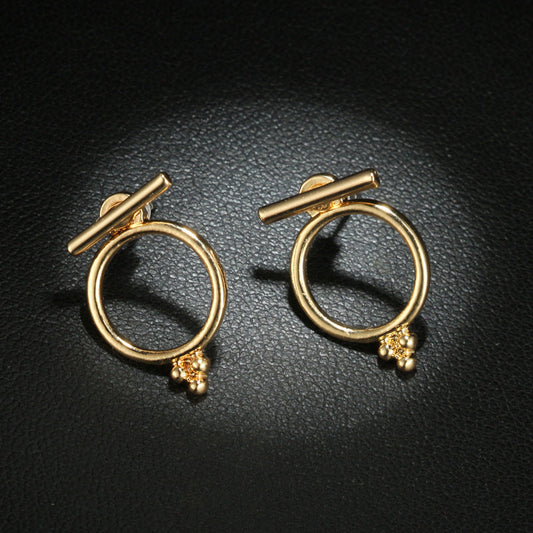 Circle Bar Ear Stud Earrings Dangle Women Fashion Jewelry Gift for Her