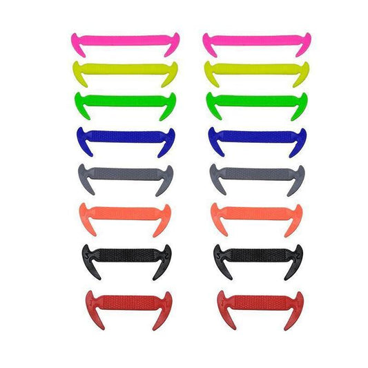 16pcs Silicone Shoelaces Elastic Shoe Laces