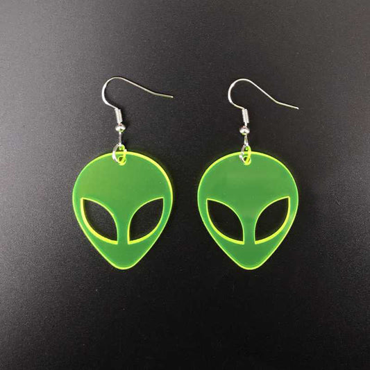 Green Alien Dangle Earrings Jewelry Accessories Girls Fashion Accessory