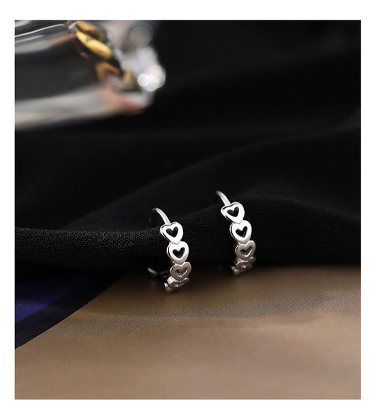 Hearts Pattern Hoop Earrings Cute Dangle Earrings Women Jewelry Gift for Her