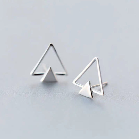 Double Triangle Stud Earrings Women Charm Stud Jewelry Birthday Holiday Gifts