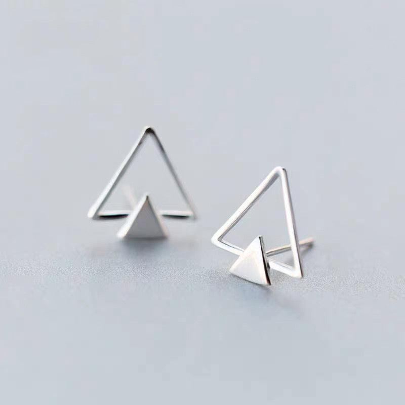 Double Triangle Stud Earrings Women Charm Stud Jewelry Birthday Holiday Gifts