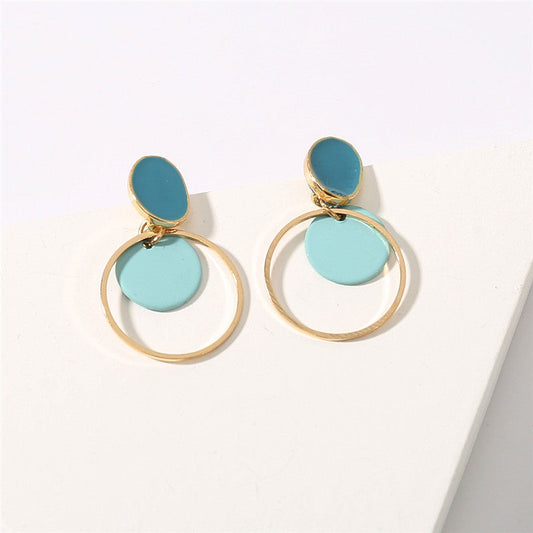 Mint Blue Geometric Jewelry Fashion Dangle Earrings for Girls Party Birthday Gift