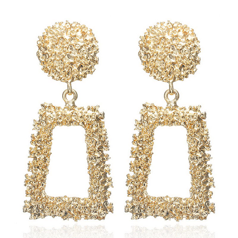 Textured Geometric Pattern Dangle Earrings Special Gift for Women Girl Fashion