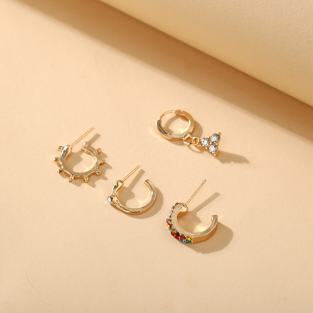 4pc Set Ear Cuff Anchor Stud Earrings for Women Girls Fashion Earrings Piercing