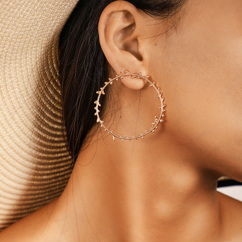 Branch Design Large Hoop Gift Earrings Dangle Women Fashion Jewelry Jewellery