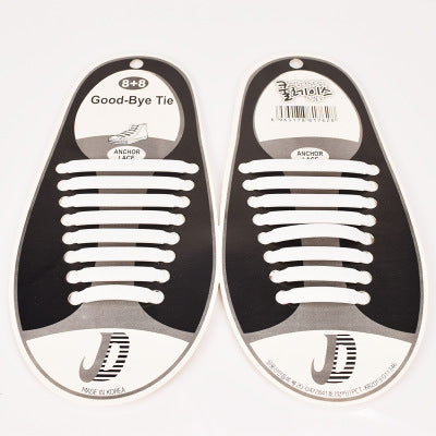 16pcs Silicone Shoelaces Elastic Shoe Laces