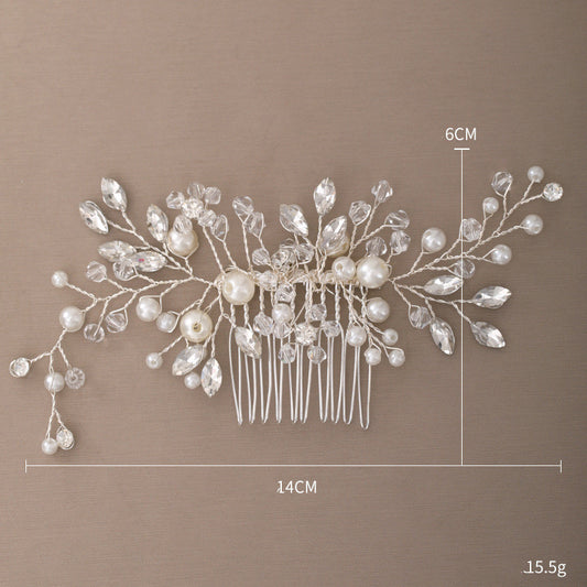Simple Insert Comb Jewelry Crystal Pearl Handmade Headdress