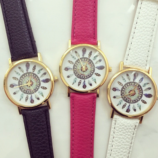 Peacock Feather Watch Indian Pattern Fashion Watch